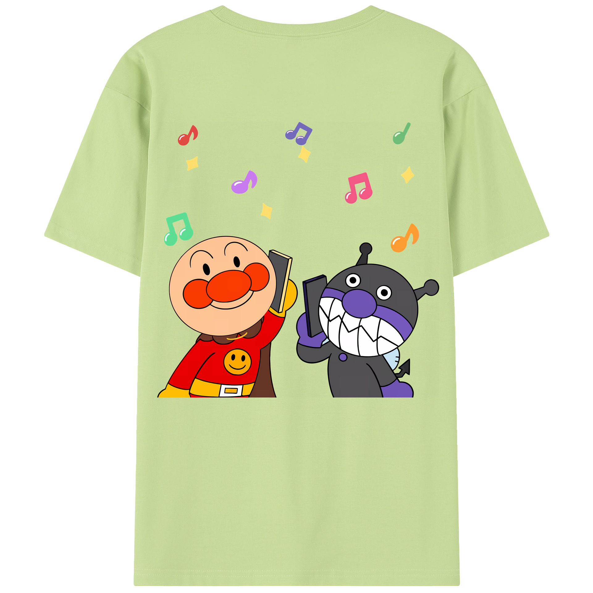 （画像用） アンパンマン Anpanman 綿100％半袖Tシャツ（背面プリント）